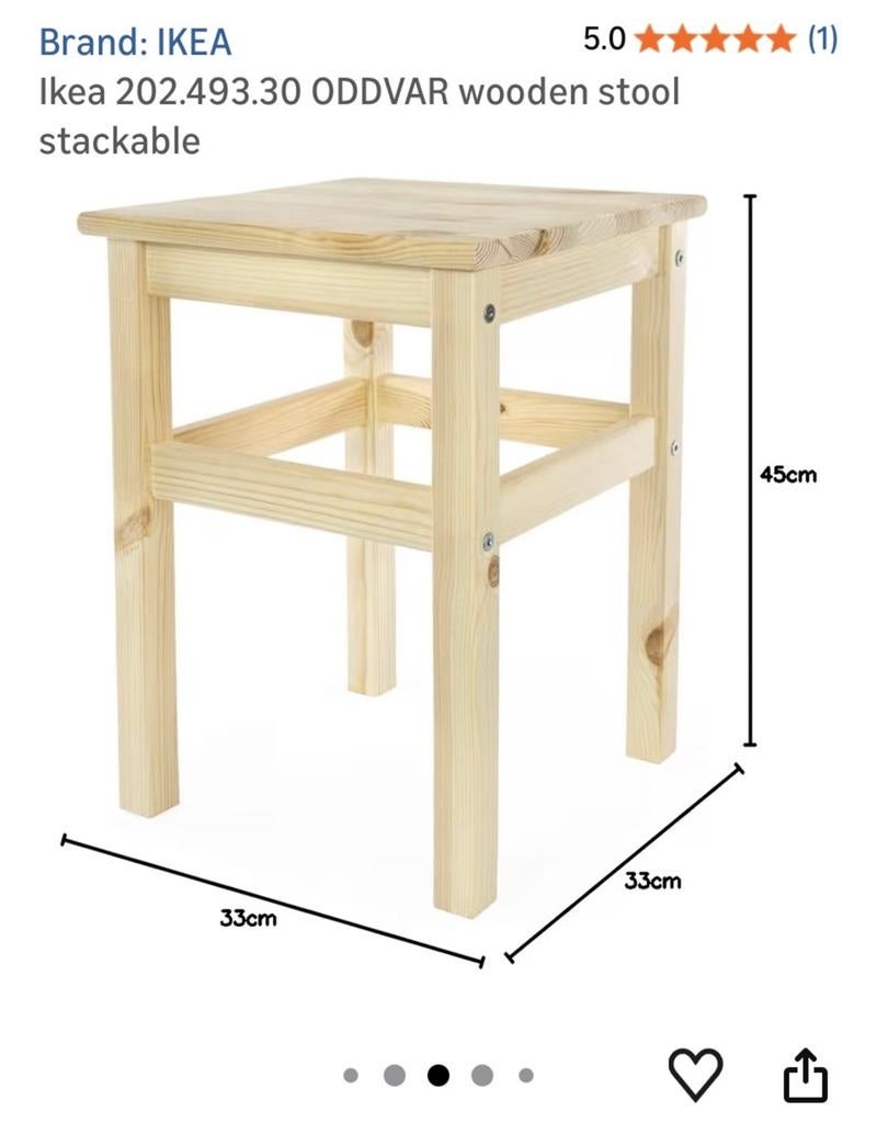 2 IKEA ODDVAR Krukje - Massief Grenen - Geel, Ophalen, Overige kleuren, Nieuw, Eén