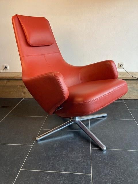 Vitra Repos fauteuil, premium leder, red stone, Huis en Inrichting, Fauteuils, Vitra, Minder dan 75 cm, Design, Nieuw