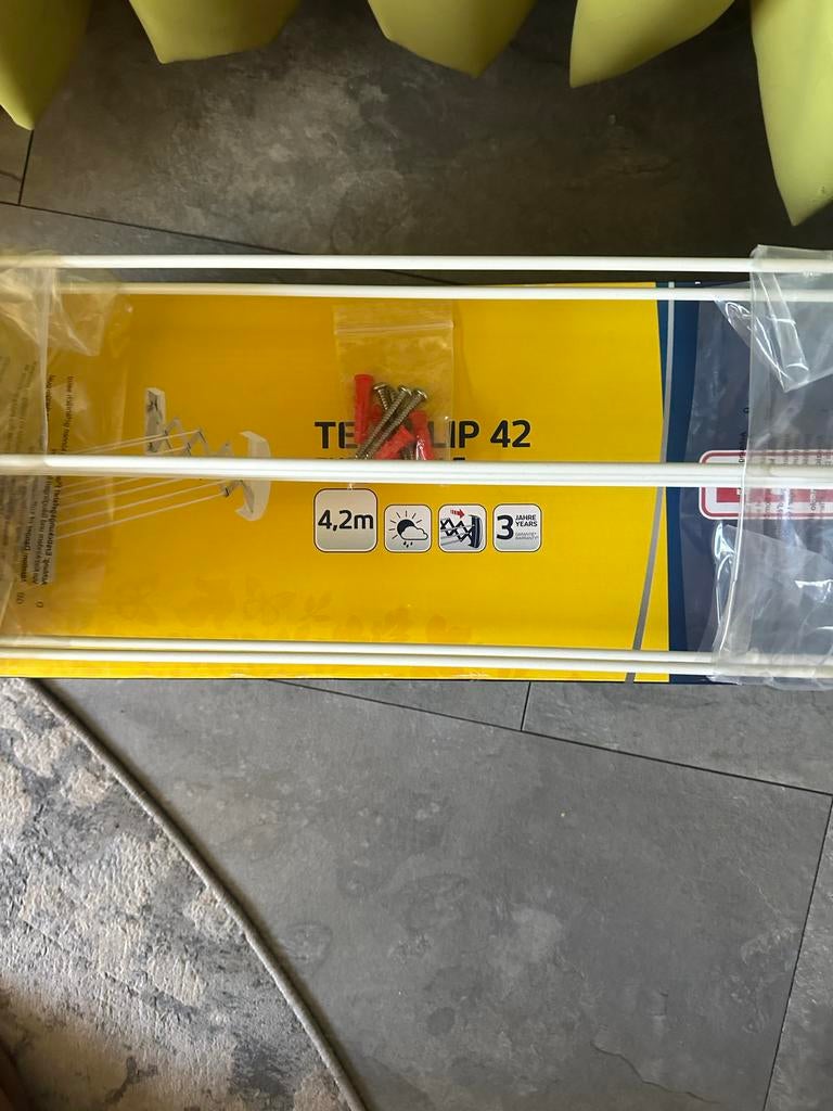 Liefheit Teleclip 42 Uitschuifbaar Wanddroogrek, Tuin en Terras, Ophalen of Verzenden, Nieuw, Wasrek