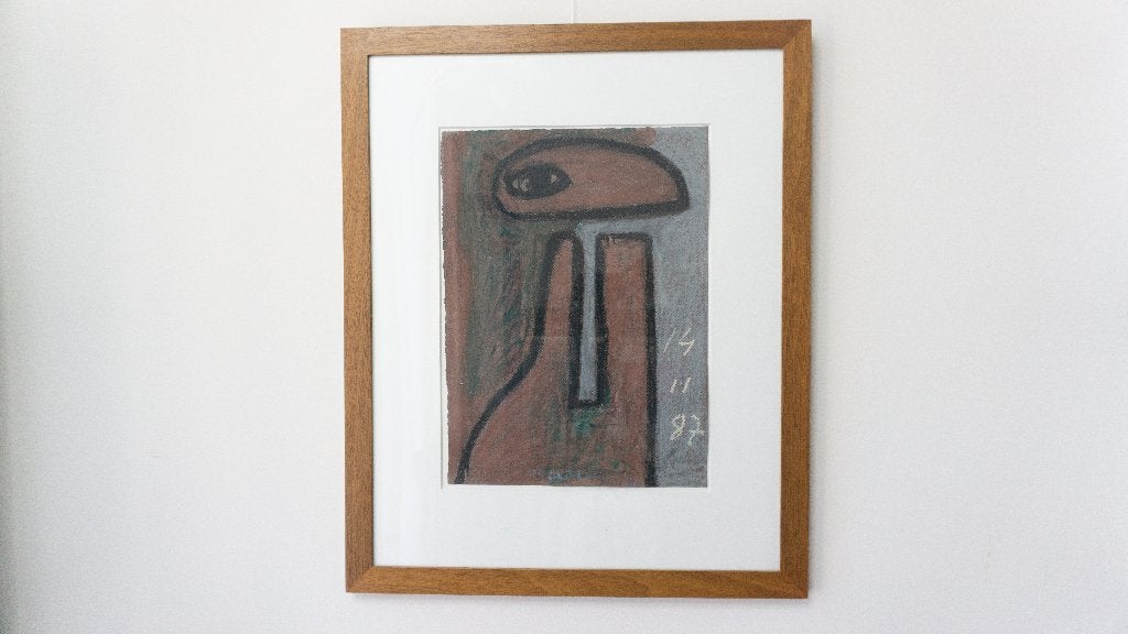 Gesigneerd expressionistisch werk (48,5x59cm) [1987], Antiek en Kunst, Kunst | Schilderijen | Modern, Abstract, Ophalen of Verzenden