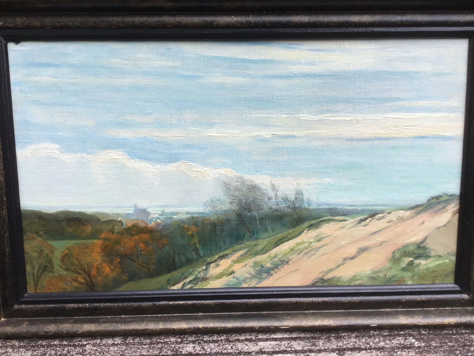 Duinlandschap door H. Savrij - gesigneerd en ingelijst, Antiek en Kunst, Ophalen of Verzenden