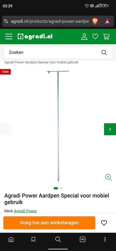 2 x Agradi Power Aardpen Special voor mobiel gebruik 100cm, Ophalen, Zo goed als nieuw, Overige soorten