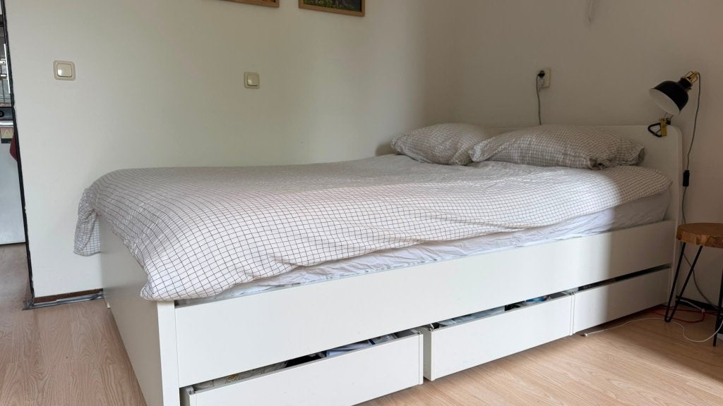 Ikea bed 140x200, Huis en Inrichting, Slaapkamer | Bedden, Ophalen, Gebruikt, Wit, Tweepersoons