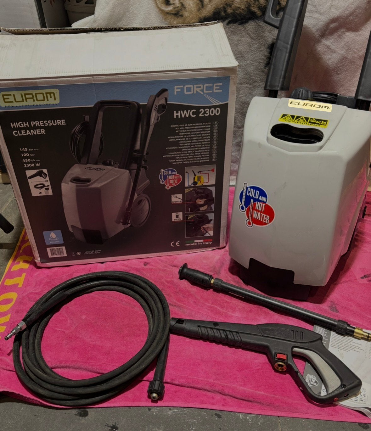 EUROM Force HWC 2300 Heetwater hogedrukreiniger - 2300W -, Ophalen of Verzenden, Zo goed als nieuw, Elektrisch