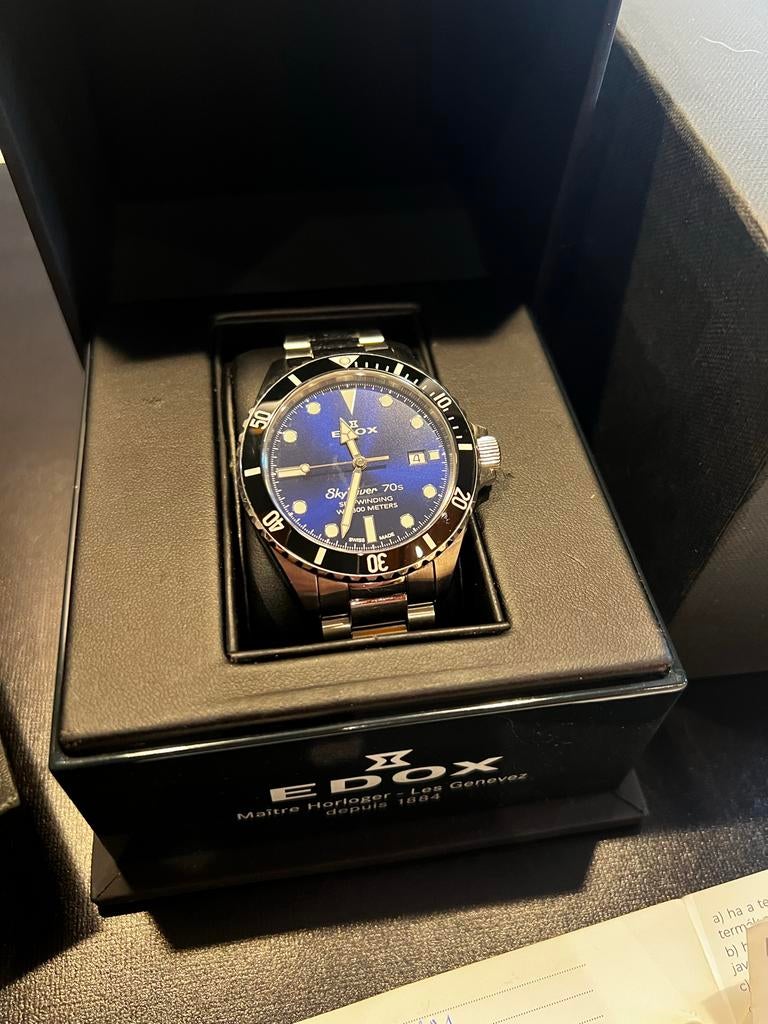 Edox Skydiver 70s Heritage Limited Edition Horloge, Overige merken, Staal, Polshorloge, Ophalen of Verzenden