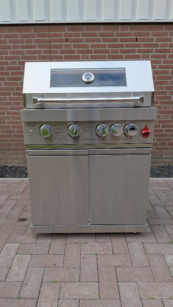 Vrijstaande gasbarbecue – 4 branders + infrarood – RVS304, Ophalen, Nieuw, Red Dragon