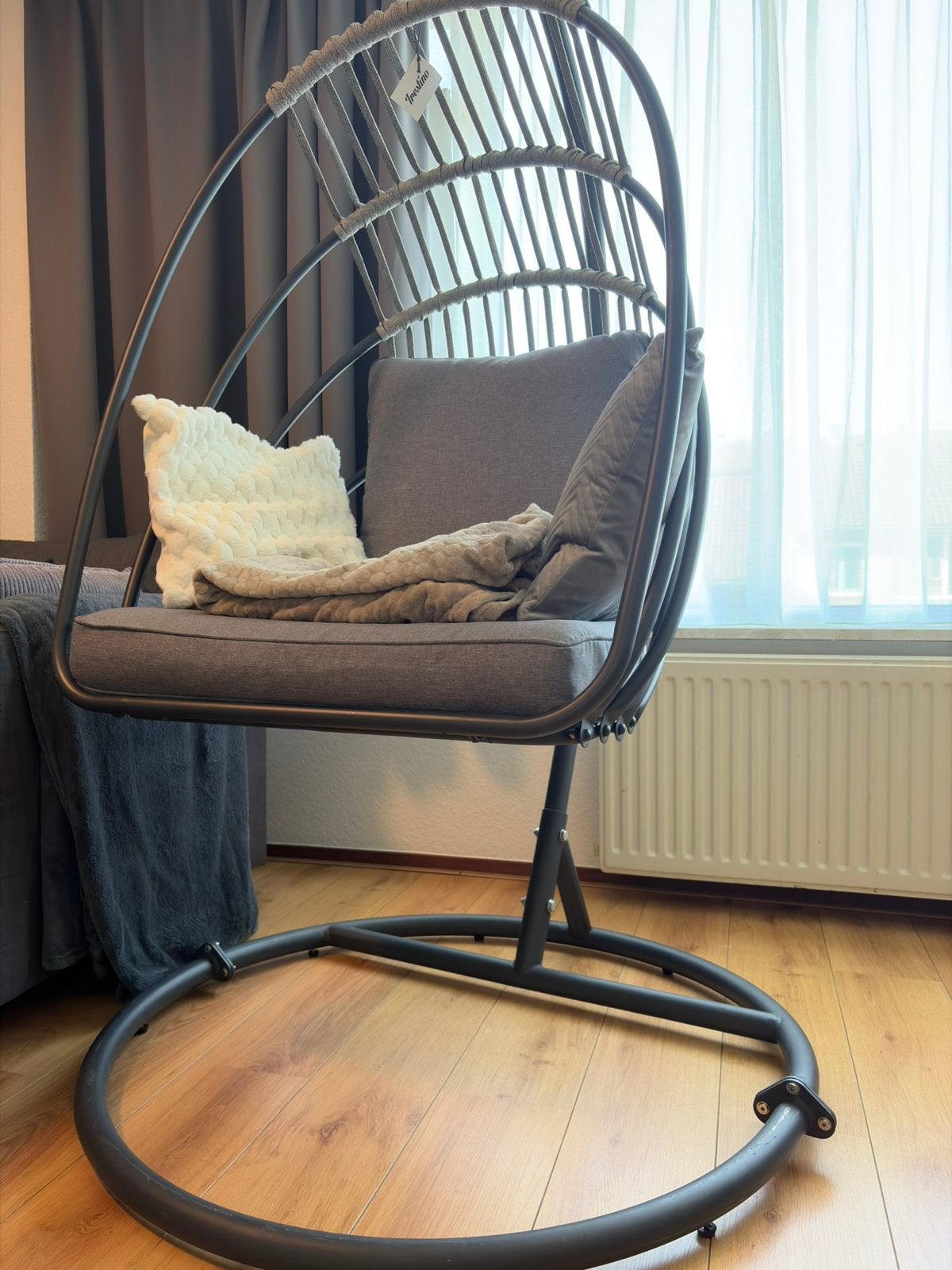 Vrijstaande Hangstoel met frame (Ei), Ophalen of Verzenden, Zo goed als nieuw