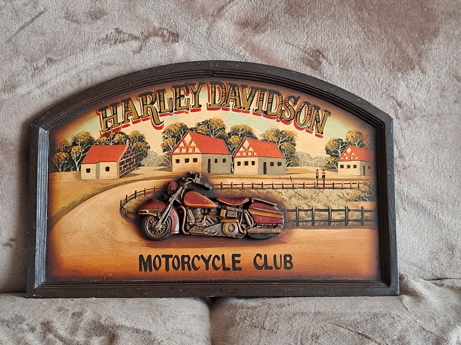 wandbord harley davidson 3d hout, Ophalen of Verzenden