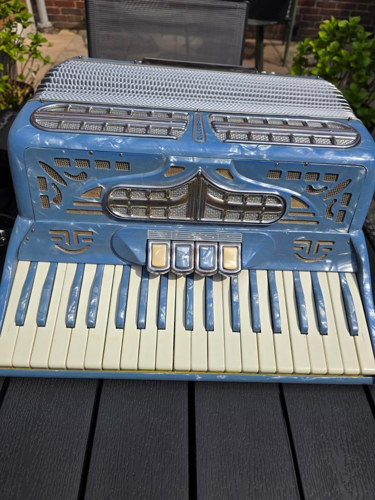 Accordeon Accordiola - Blauw - Vintage, Ophalen, Gebruikt, Overige formaten, Toetsaccordeon