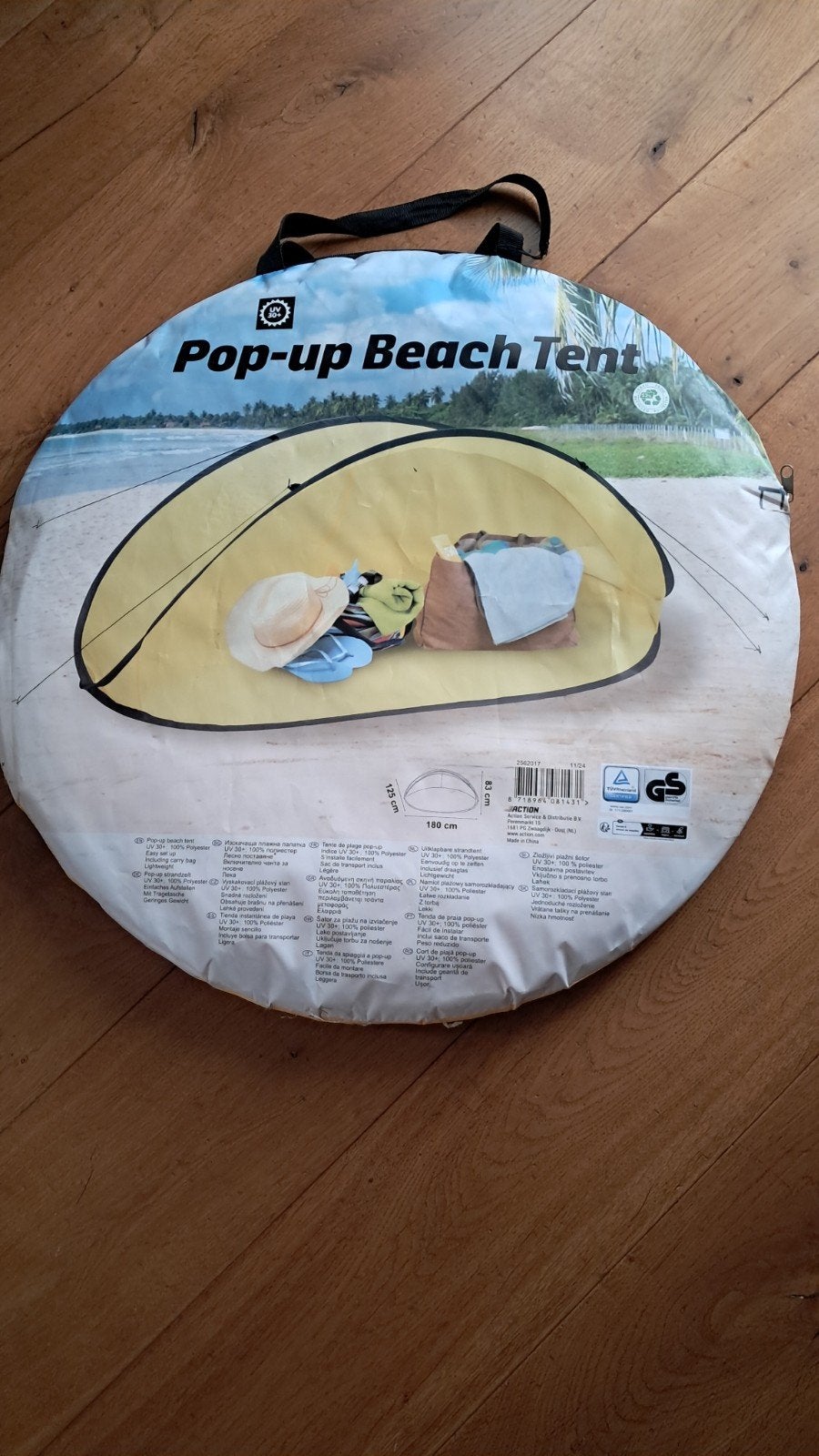 Pop-up strandtent - UV 30+ bescherming, Caravans en Kamperen, Ophalen, Zo goed als nieuw