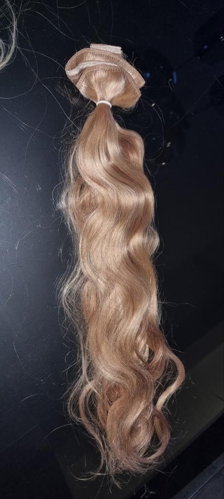 Blonde haarverlenging - Clip-in extensions, Ophalen of Verzenden, Gebruikt, Pruik of Haarverlenging