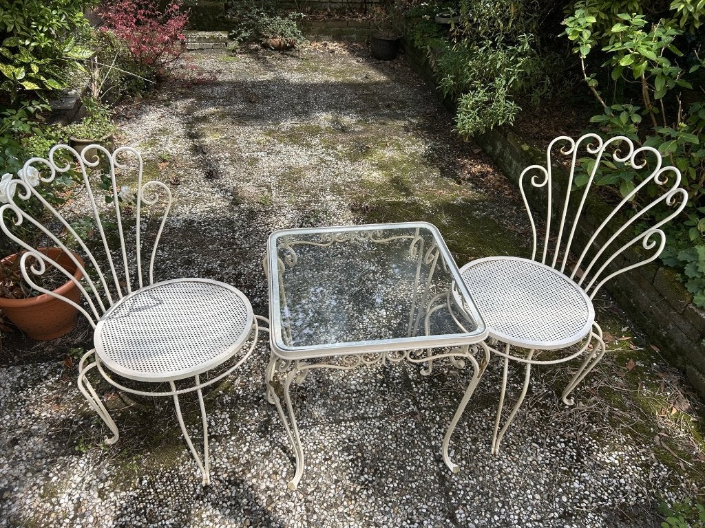 Leuk vintage Franse bistroset te koop, Overige materialen, Gebruikt, Tuinset, Ophalen