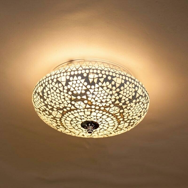 Verschillende Oosterse glasmozaiek plafonnaire plafondlamp, Overige stijlen, E14 (klein), Nieuw, Ophalen of Verzenden