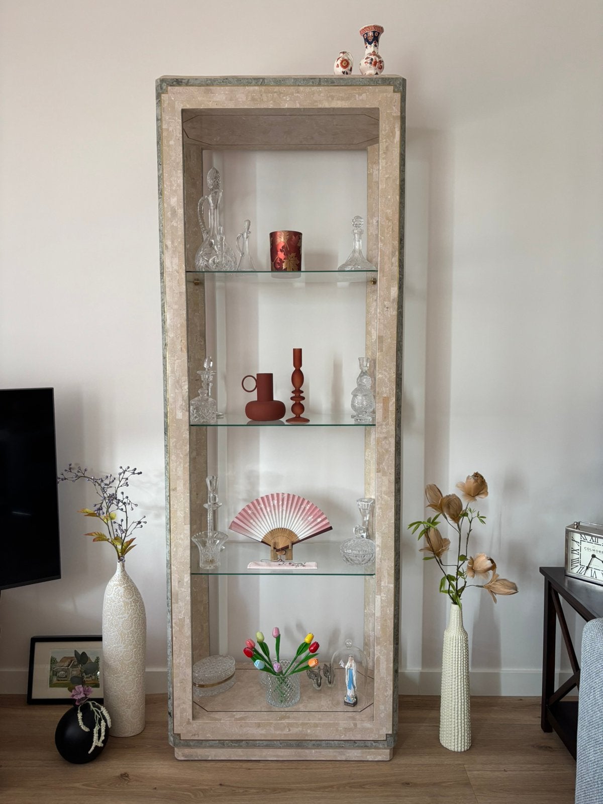 Marmer look set: vitrinekast, eettafel en bijzettafel, Ophalen
