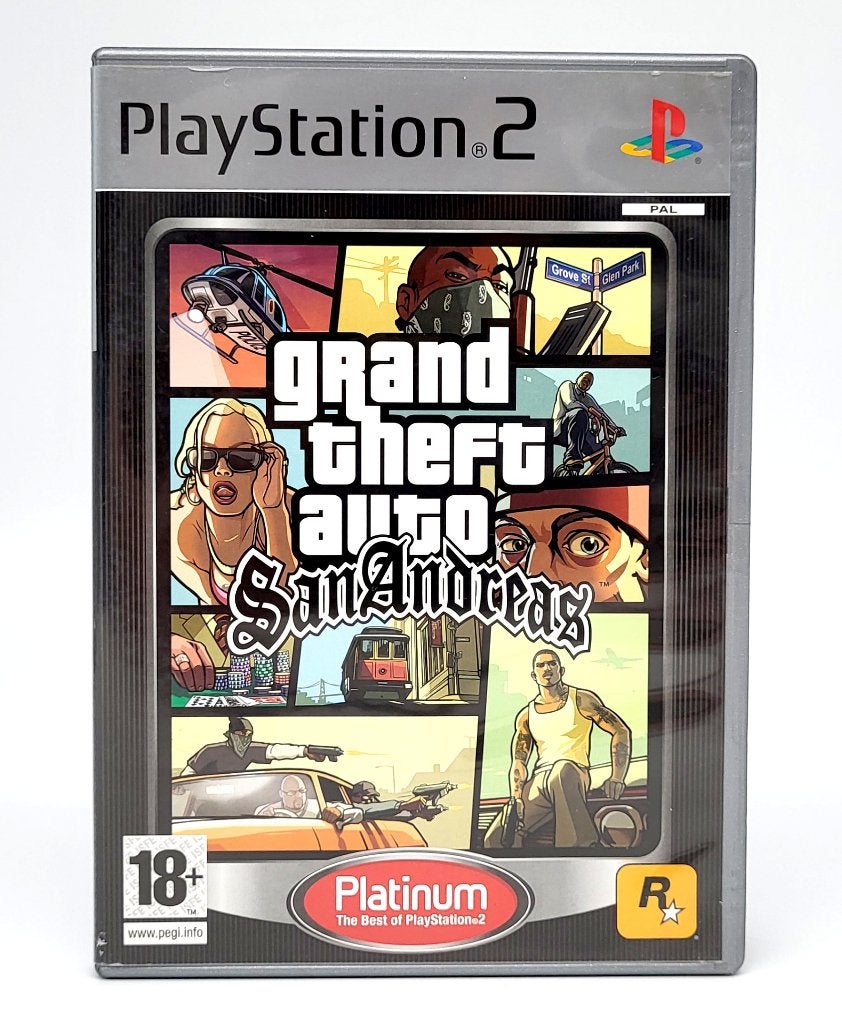 Grand Theft Auto San Andreas - Playstation 2 PS2 Platinum, Avontuur en Actie, Gebruikt, Vanaf 18 jaar, 1 speler