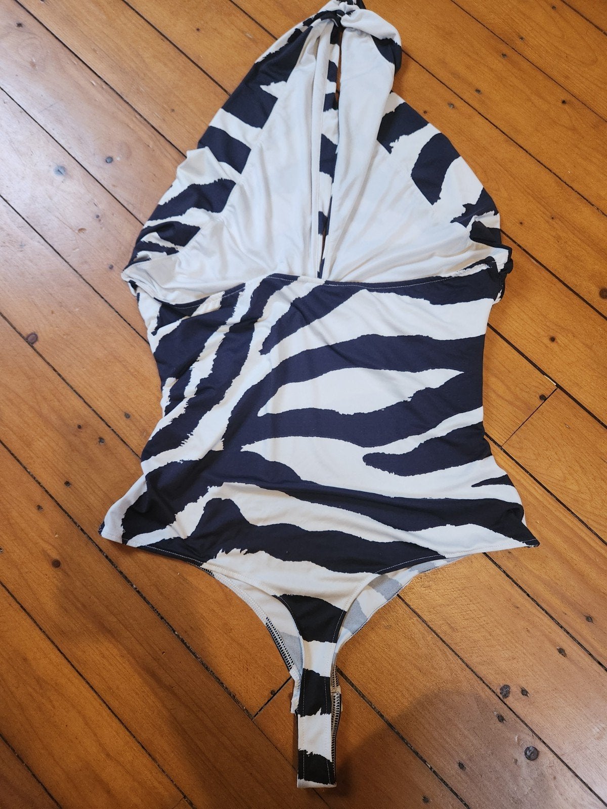 Zebra print badpak maat L, ook mooi als body te dragen, Kleding | Dames, H&M, Zwart, Badpak, Ophalen of Verzenden
