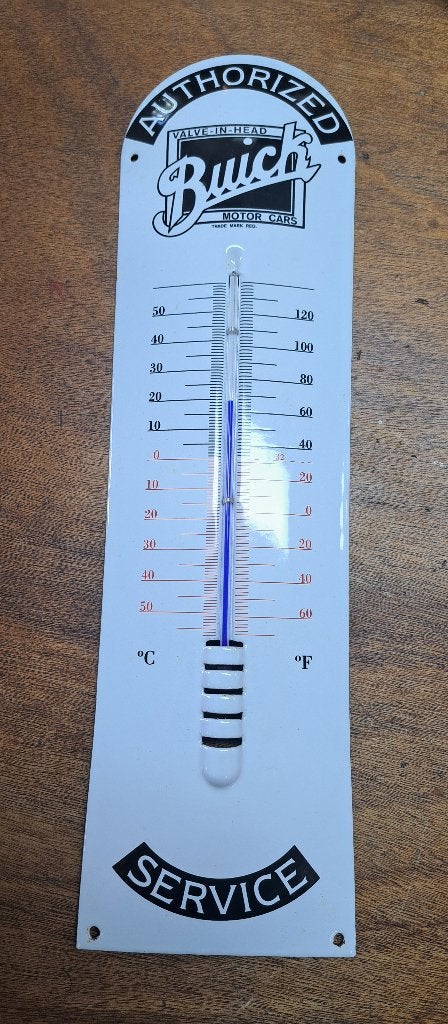 Thermometer echt gebold emaille 43 cm hoog en is 12 cm breed, Ophalen