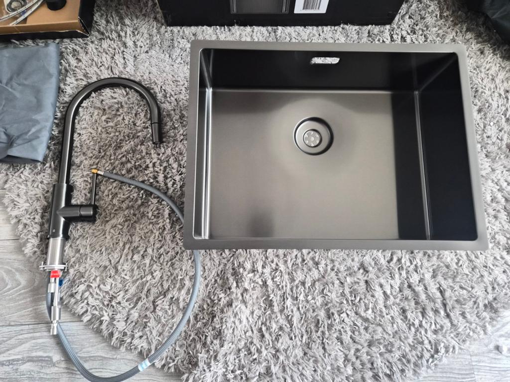 Nieuwe LORREINE Spoelbak en kraan - GunMetal, Ophalen, Overige typen, Nieuw, Zwart