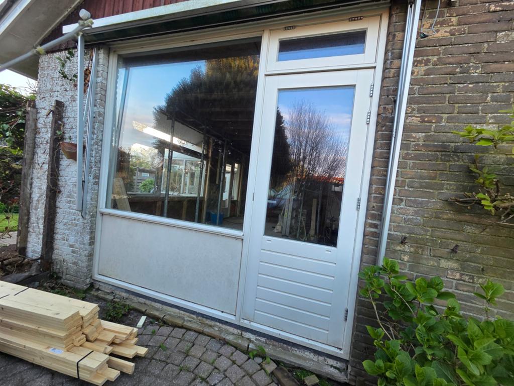 Deur met kozijn en bovenlicht (excl. linker raampartij), Ophalen, Binnendeur, 200 tot 215 cm