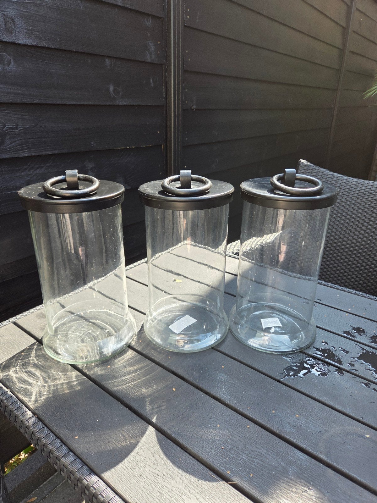 Set van 3 riviera maison voorraadpotten, Huis en Inrichting, Ophalen, Glas, Industrieel, Gebruikt