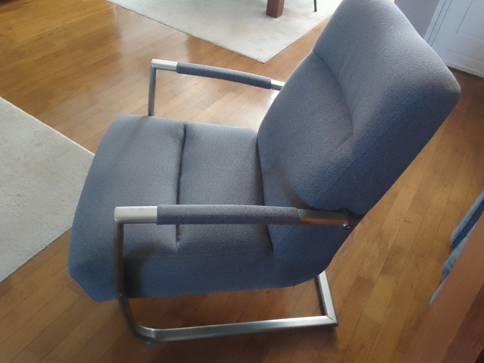 antraciet kleurig fauteuiltje, Ophalen, Gebruikt, Minder dan 75 cm, Metaal