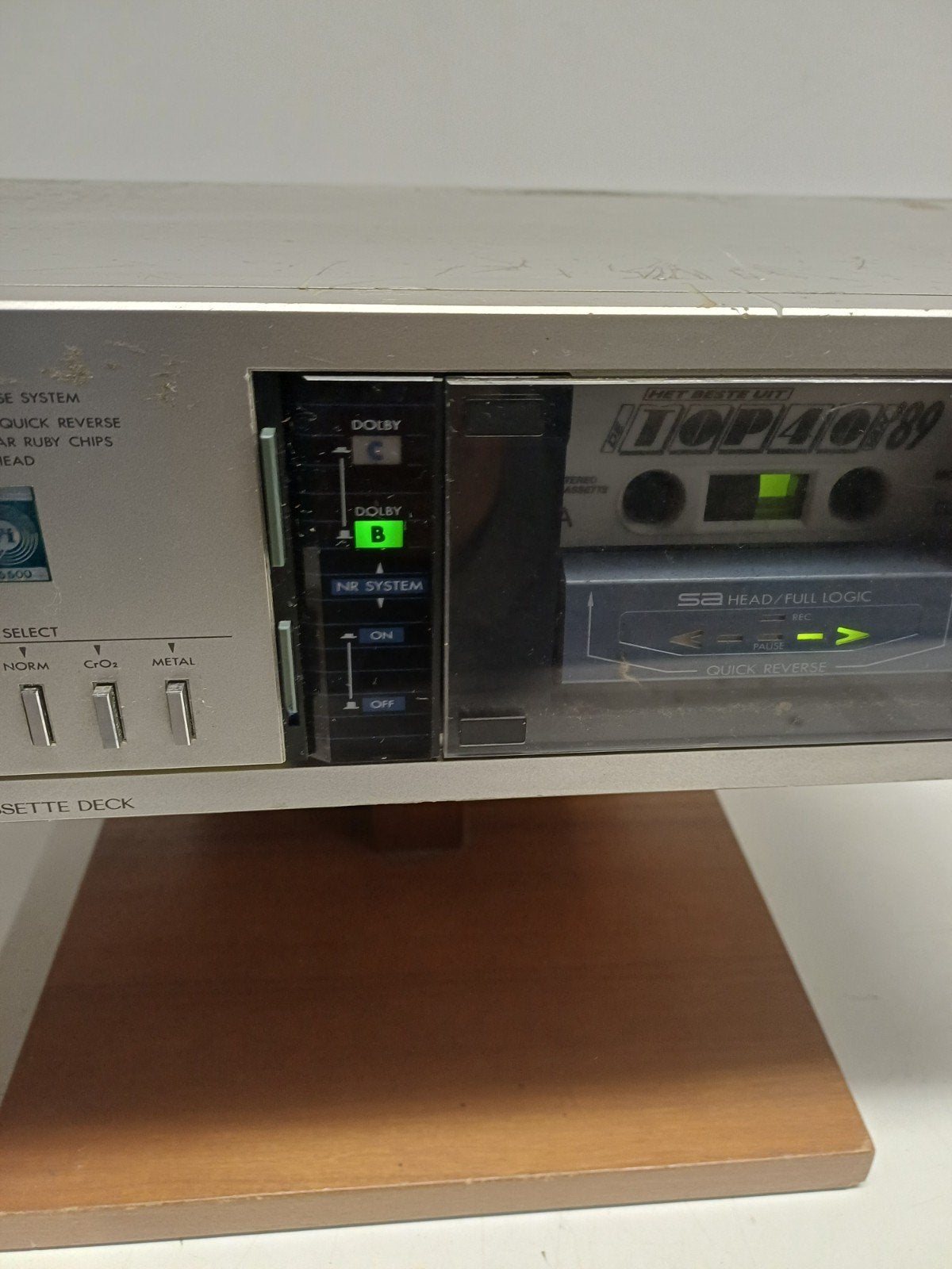 JVC KD-V44 Stereo Cassettedeck uit de jaren '80 - Werkt!, Ophalen of Verzenden, Enkel, JVC, Tiptoetsen