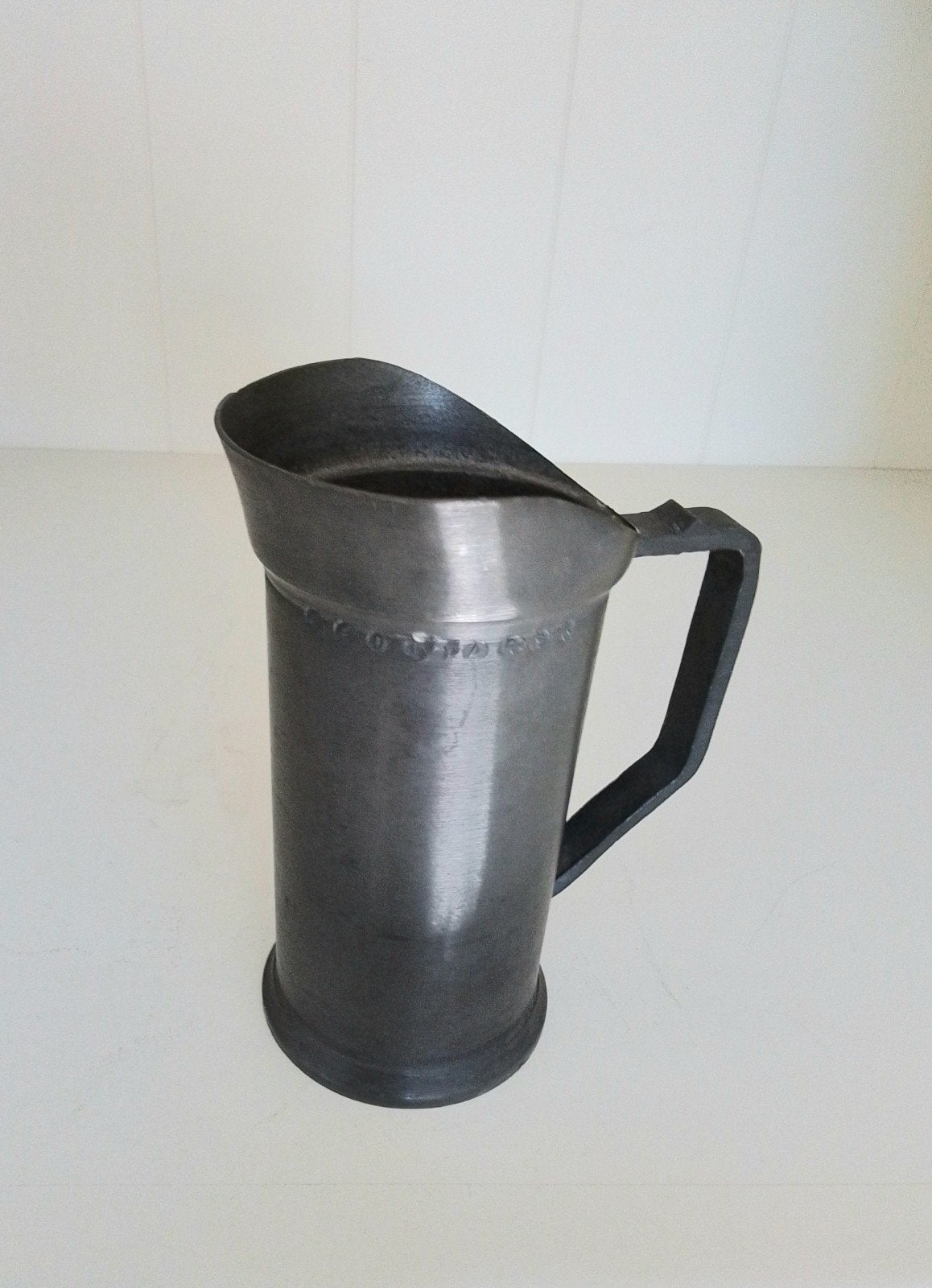 tinnen maatbeker 2deciliter / 90% tin 12cm, Antiek en Kunst, Antiek | Tin, Ophalen of Verzenden