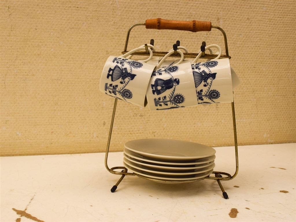 Vintage Boekenrek met Seltmann Weiden servies 51596, Ophalen of Verzenden, Gebruikt, Aardewerk, Bord(en)