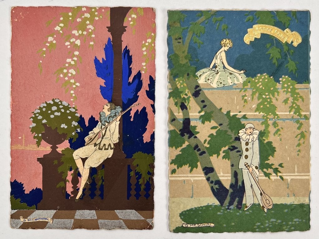 48. Art Deco ansichtkaarten, Giovanni Meschini, ca 1925–1930, Ophalen of Verzenden, 1920 tot 1940, Frankrijk