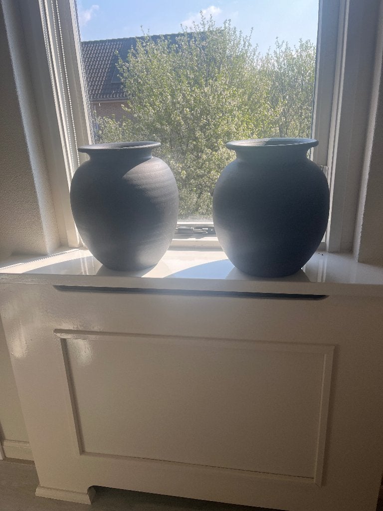 Drie mooie grote bloempotten, Gebruikt, Rond, Balkon, Aardewerk