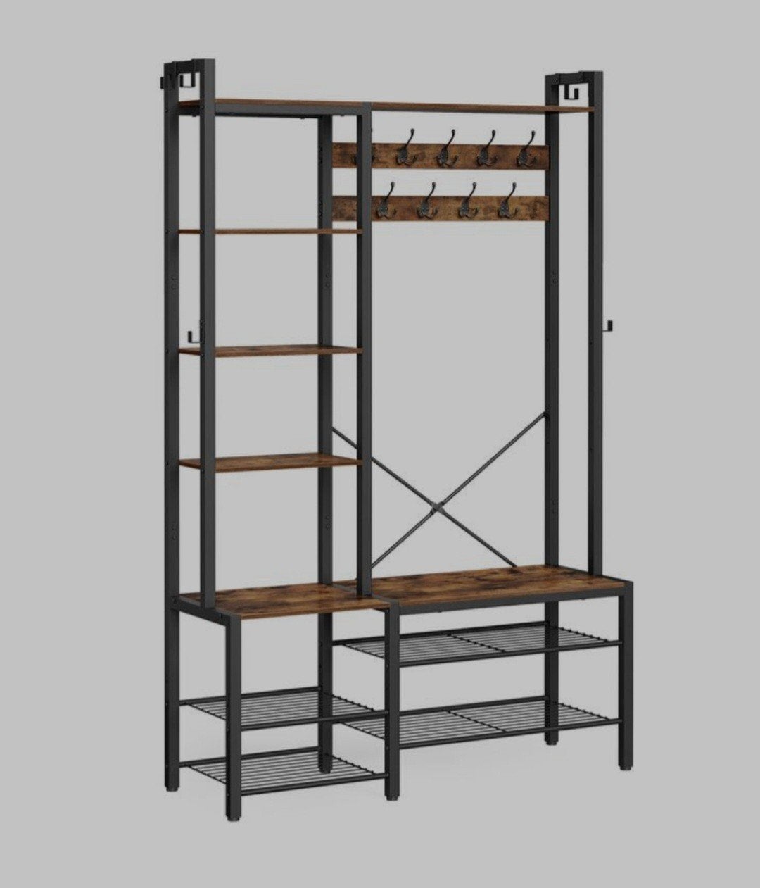NIEUW!!  Industriële kapstok met schoenenrek en bankje, Nieuw, Metaal, 150 tot 200 cm, Ophalen