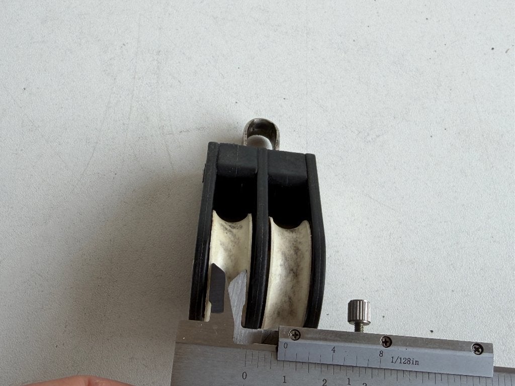 Barton 2 schijfs blok 35 mm tot 9 mm lijn met beugel, Watersport en Boten, Accessoires en Onderhoud, Ophalen of Verzenden, Gebruikt