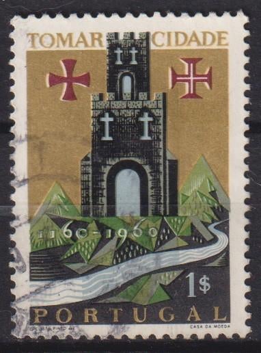Portugal 1962 Kasteel Stad Tomar 800 jaar, Verzenden, Gestempeld, Plaats of Gebouw