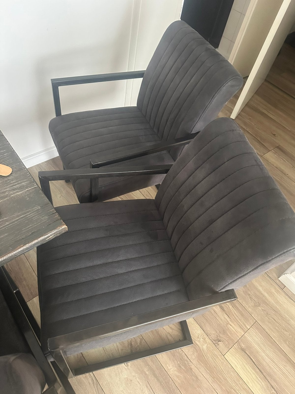Set eetkamerstoelen 2 + gratis eetbank, Huis en Inrichting, Stoelen, Ophalen of Verzenden, Gebruikt, Zwart, Vijf, Zes of meer stoelen