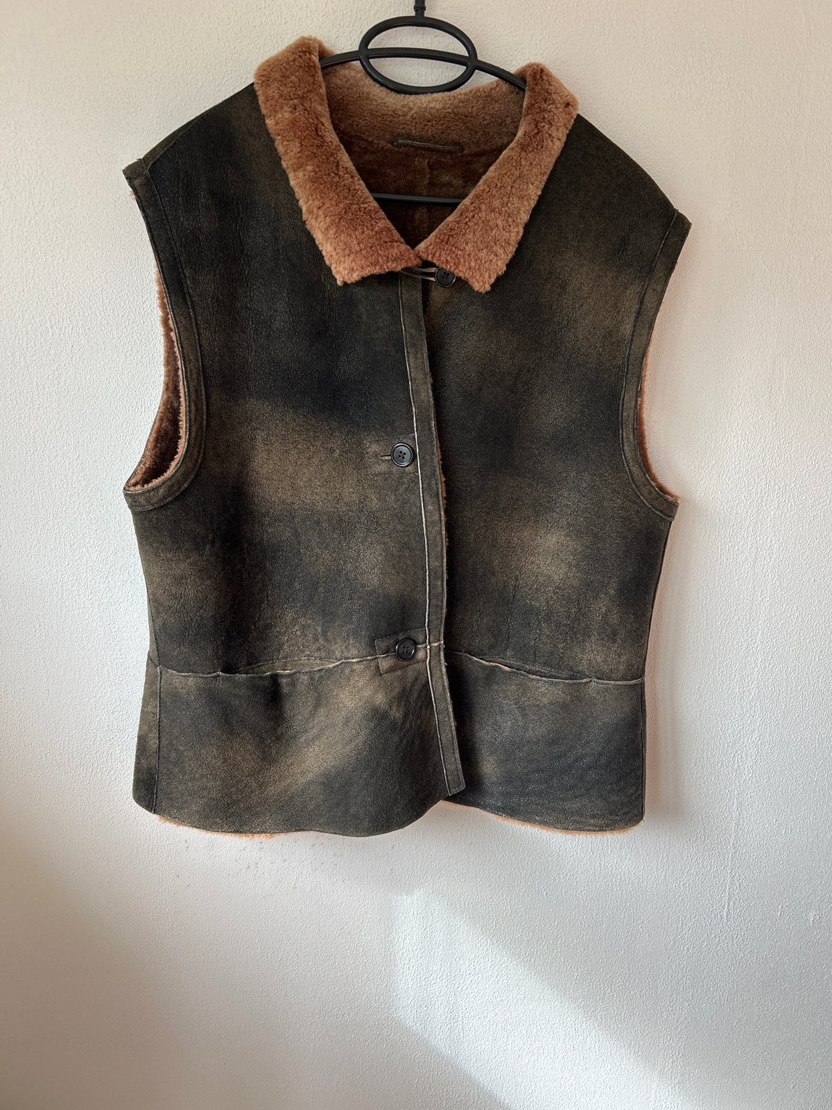 OSKA Leren bodywarmer met Schapenvacht 42/44, Ophalen of Verzenden, Zo goed als nieuw, Maat 42/44 (L), Overige kleuren