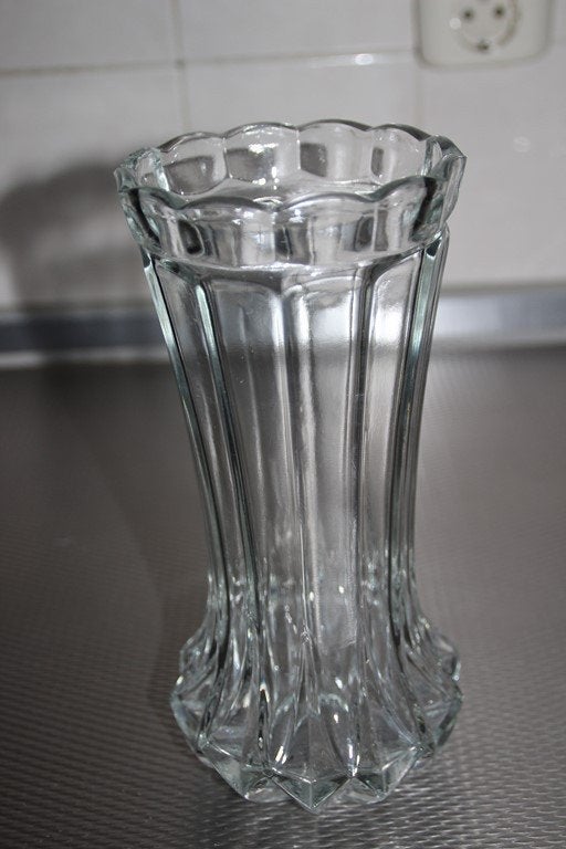 vaas glas 23cm, Ophalen of Verzenden, Gebruikt, Overige kleuren, Glas