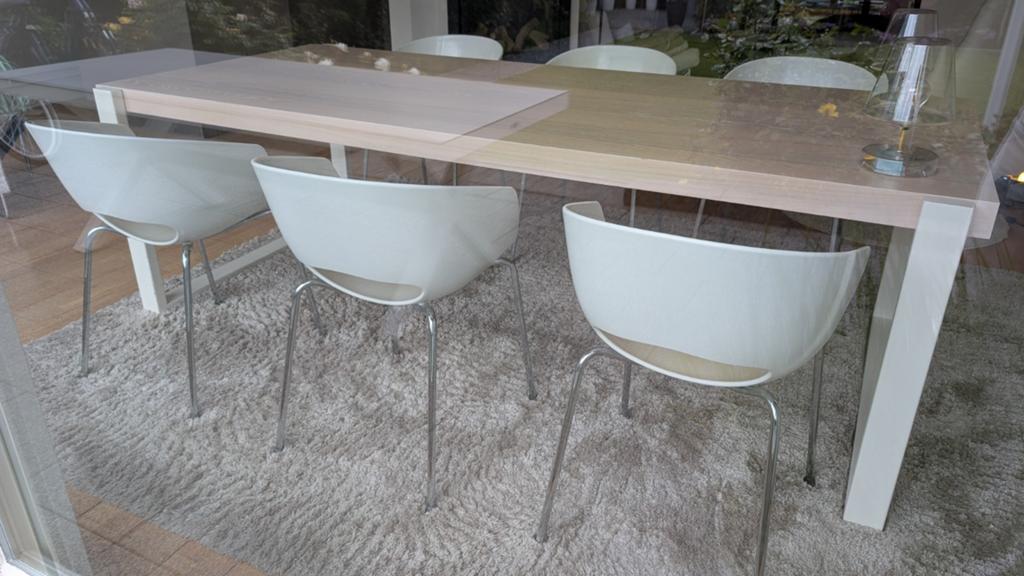 Zes witte eetkamerstoelen Sintesi Orbit Large, Huis en Inrichting, Stoelen, Ophalen, Kunststof, Gebruikt, Wit