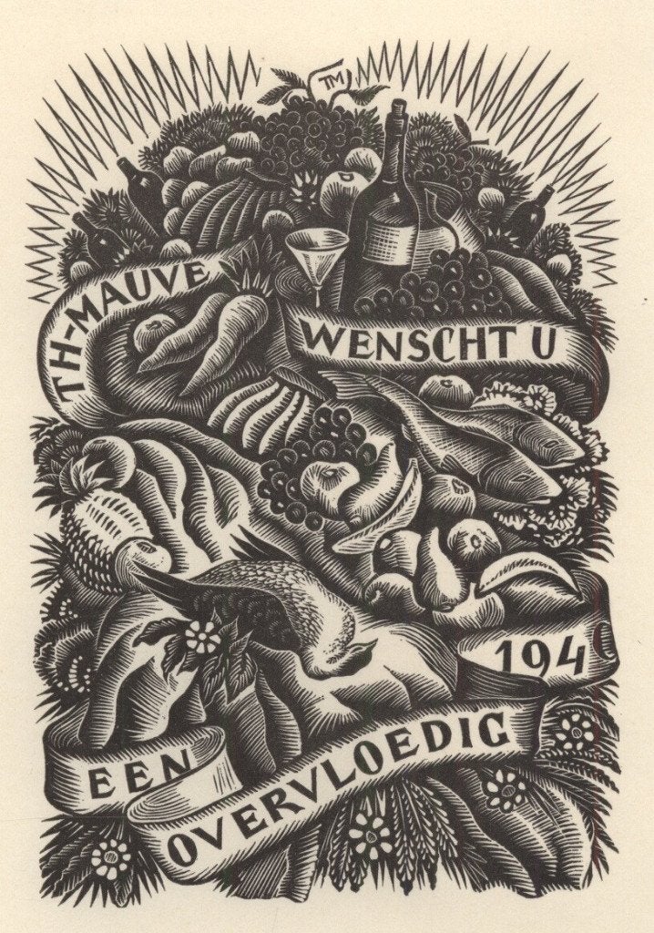 1746 Ex Libris Nederland : Thijs Mauve, 1939, Verzenden, Ex libris