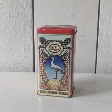 Vintage blikje Dragee Roosendaal jaren 50  dessert muisjes, Ophalen of Verzenden