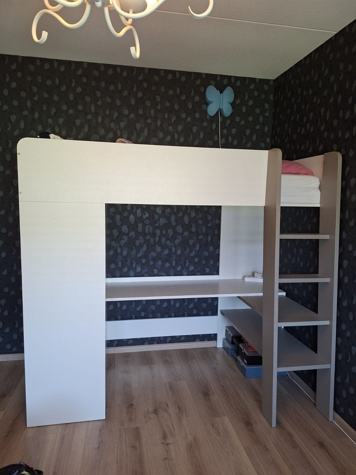 Hoogslaper Ombre van Petite Amelie met bureau en kast, Ophalen, Eenpersoons, Zo goed als nieuw, 200 cm