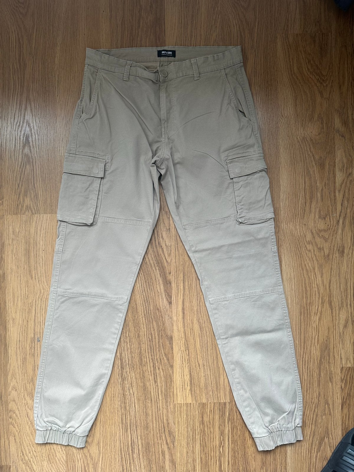 Only & Sons Cargo Broek W33 L36, Ophalen of Verzenden, Gedragen, Overige maten, Beige