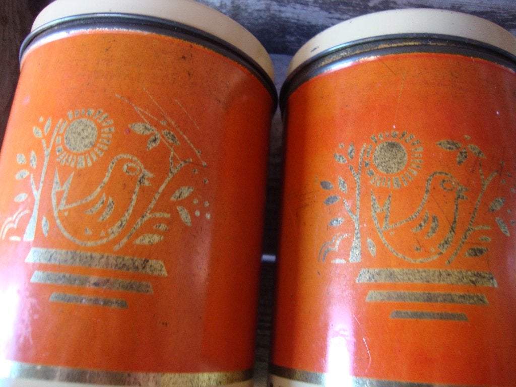 2 blikken, bussen oranje met geel, Ophalen of Verzenden, Gebruikt, Overige