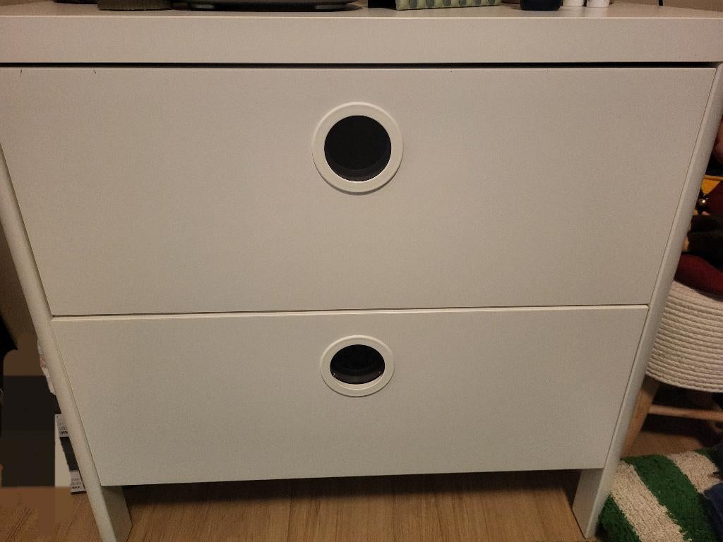 Witte IKEA Busunge ladekast, Kast, Zo goed als nieuw, 75 tot 100 cm, Minder dan 50 cm