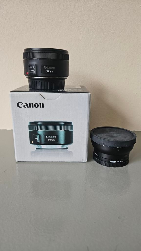 Canon EF 50mm f/1.8 STM & 52mm Macro Lens, Audio, Tv en Foto, Fotografie | Lenzen en Objectieven, Ophalen of Verzenden, Zo goed als nieuw