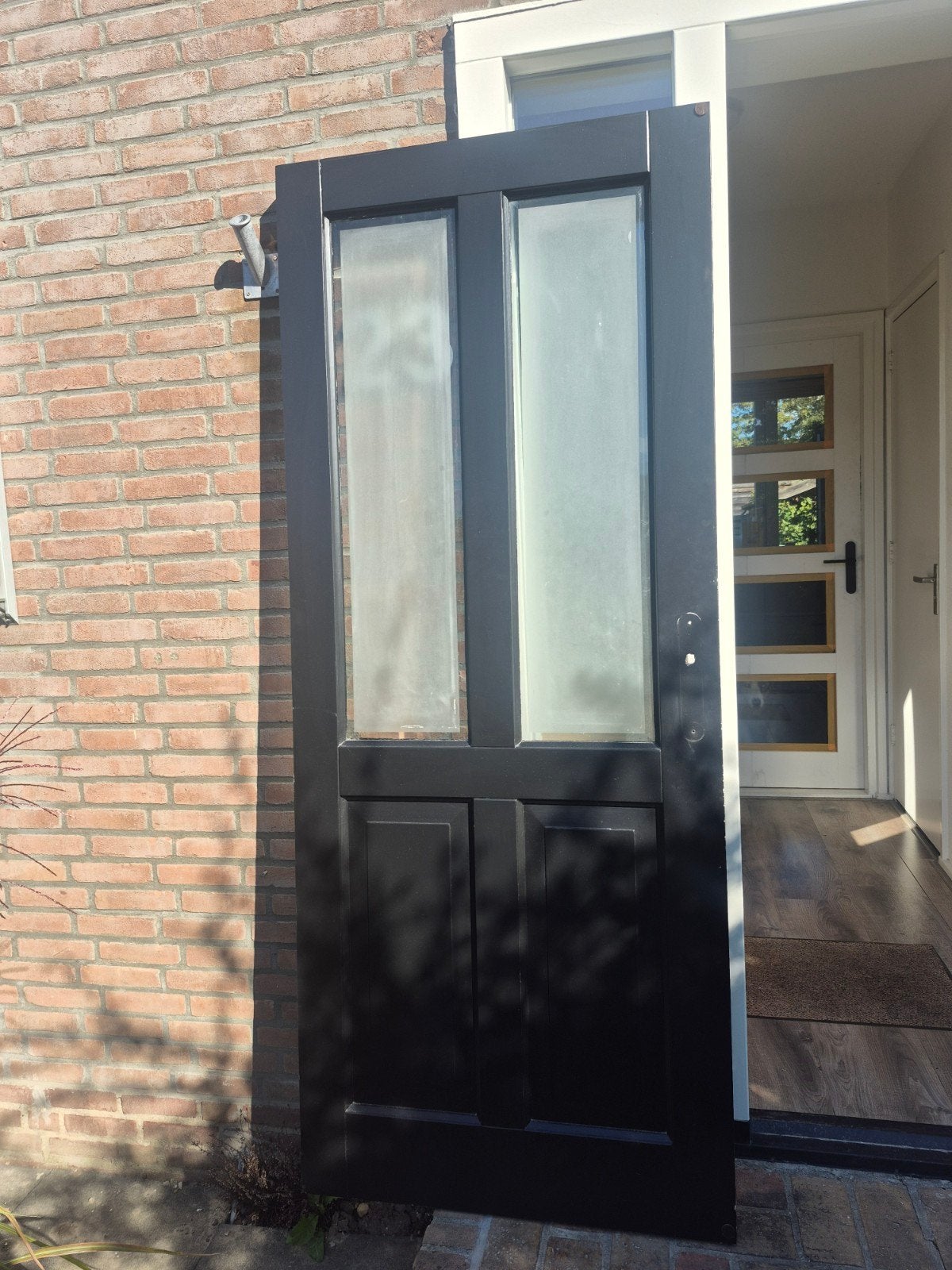 binnendeur met glas 200 x 82 cm, Doe-het-zelf en Verbouw, Ophalen, 80 tot 100 cm, Binnendeur, Zo goed als nieuw
