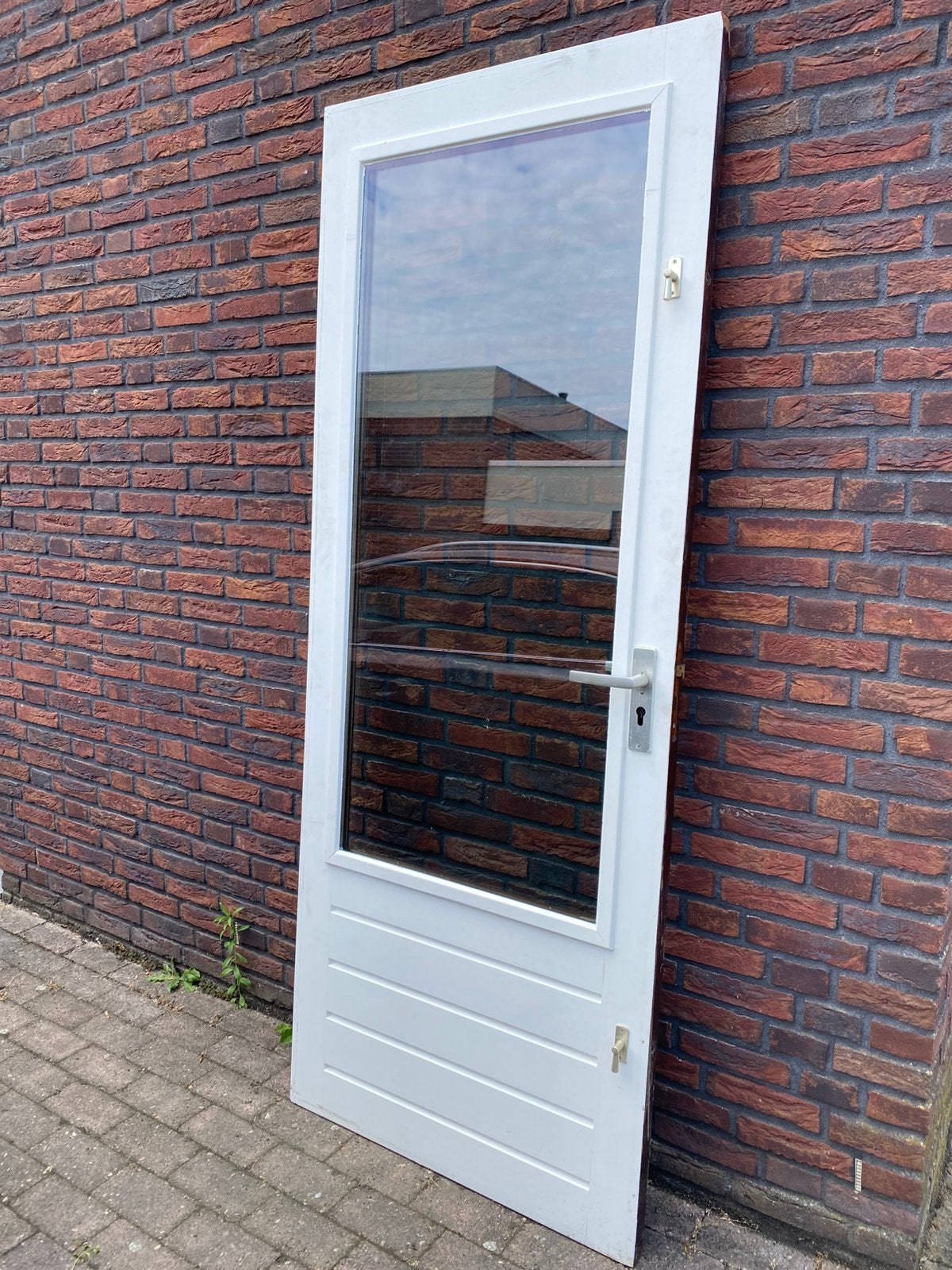 Hardhouten achterdeur 83x211,5cm dubbelglas(isolatieglas), Ophalen, Gebruikt, 80 tot 100 cm, Buitendeur