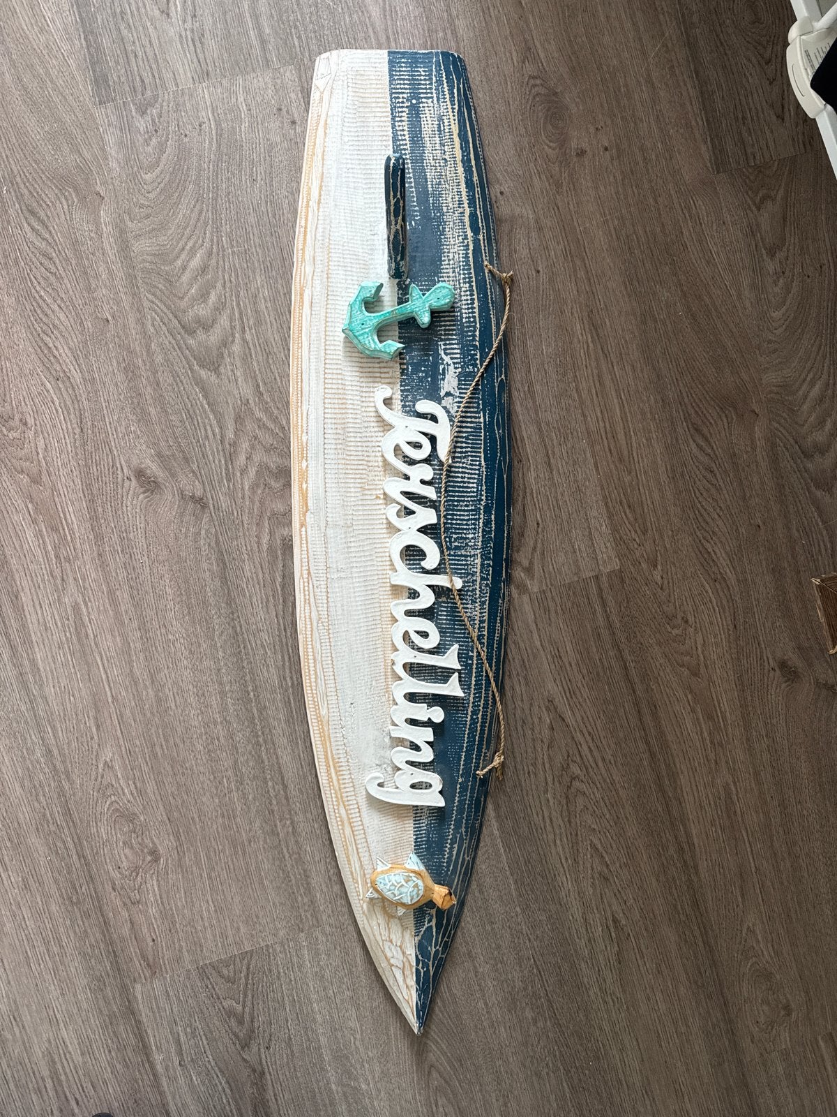 Decoratief surfplank wandbord 'Terschelling', Huis en Inrichting, Ophalen, Hout, Meerkleurig, Landelijk