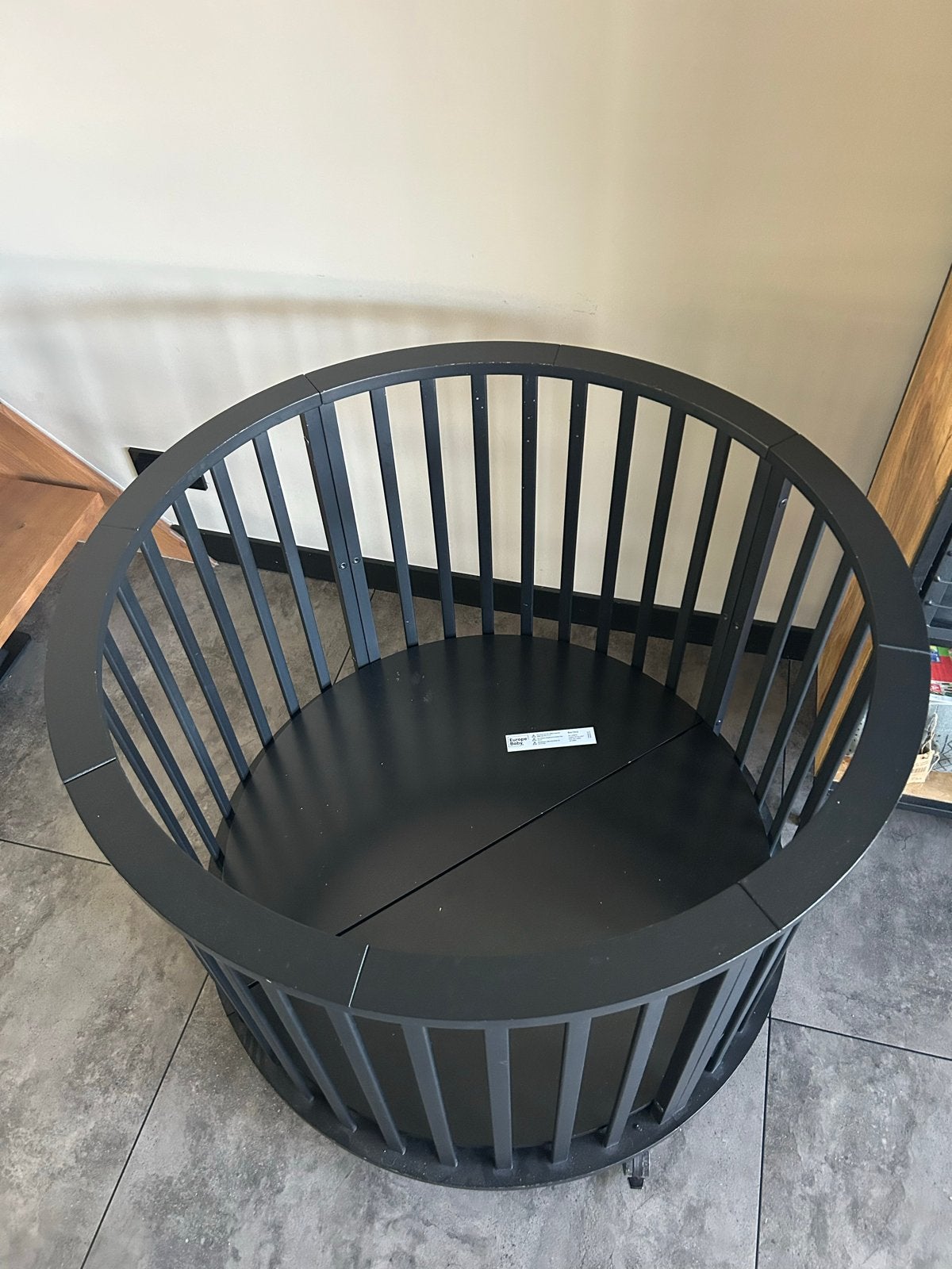 Ronde Box Europe Baby Circa met Wieltjes - Zwart, Kinderen en Baby's, Boxen, Ophalen, Gebruikt, Rond, Wieltjes