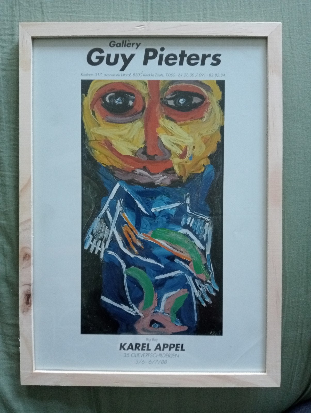 Karel Appel affiche Gallery Guy Pieters Knokke België 1988, Verzamelen, Ophalen of Verzenden