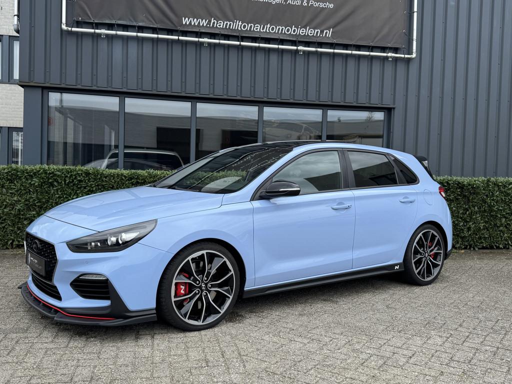 Hyundai i30 N 2 Performance 2.0 T-GDI 275pk Full options 112, Auto's, 1998 cc, Zwart, 4 cilinders, Blauw